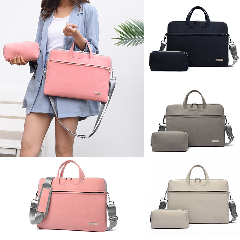 PU Leather Laptop Bag – 13–15.6” Women’s Briefcase Handbag