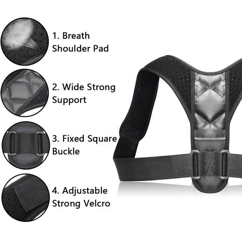 Posture Corrector Back Brace – Adjustable Shoulder Support Belt