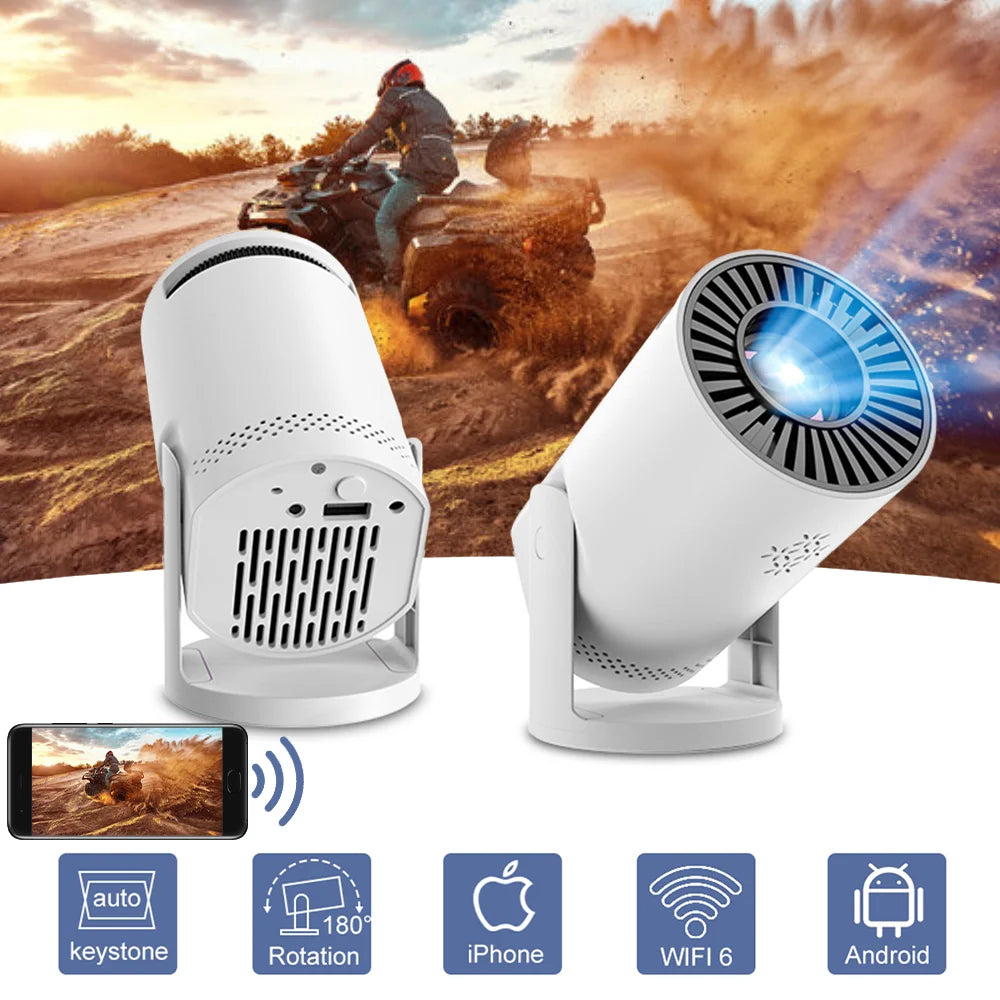 Mini Smart Projector – 1080P HD, WiFi 6 & Bluetooth