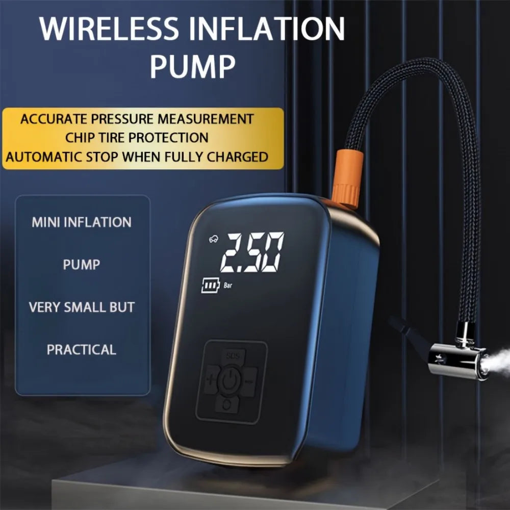 Portable Digital Air Pump – Cordless Tyre Inflator with LED Display