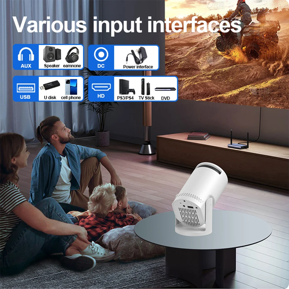 Mini Smart Projector – 1080P HD, WiFi 6 & Bluetooth