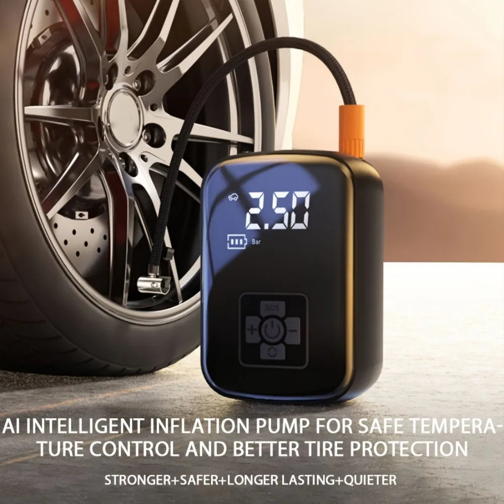 Portable Digital Air Pump – Cordless Tyre Inflator with LED Display