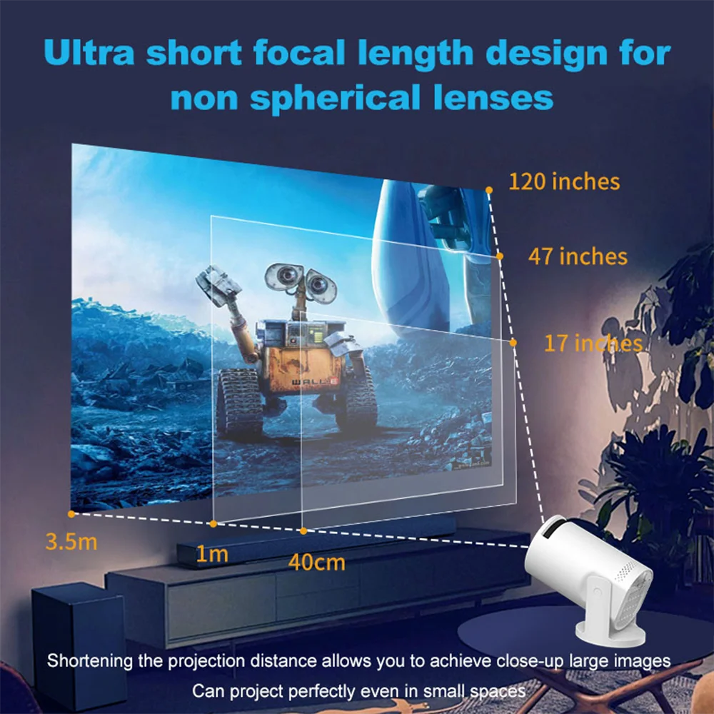 Mini Smart Projector – 1080P HD, WiFi 6 & Bluetooth