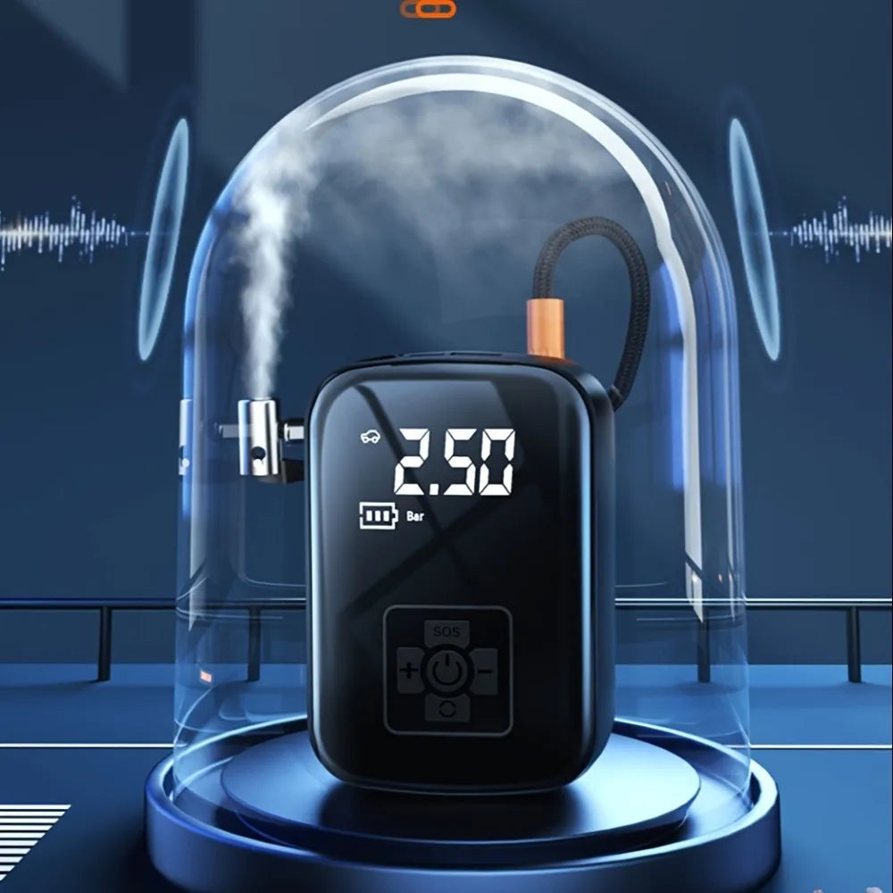 Portable Digital Air Pump – Cordless Tyre Inflator with LED Display