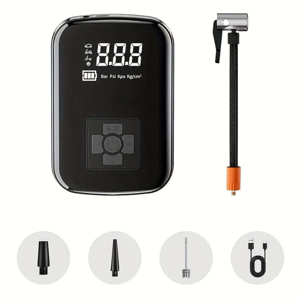 Portable Digital Air Pump – Cordless Tyre Inflator with LED Display