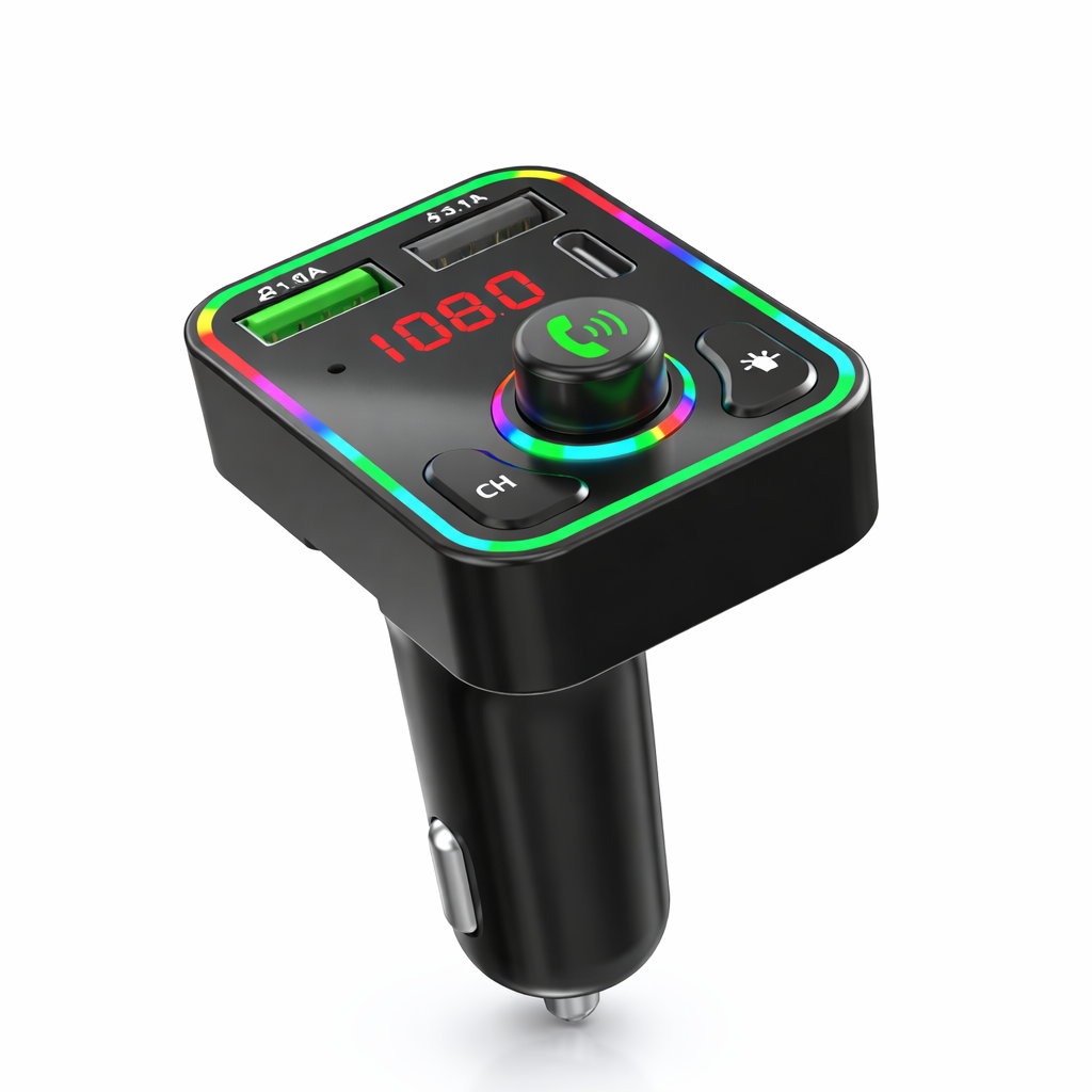 Car Bluetooth FM Transmitter – Wireless MP3 & Hands-Free Adapter