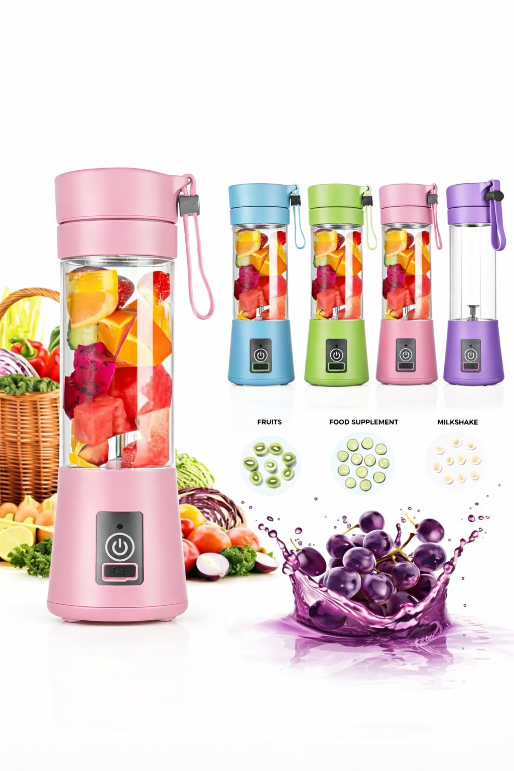Portable Mini Blender – USB Rechargeable Juice Mixer