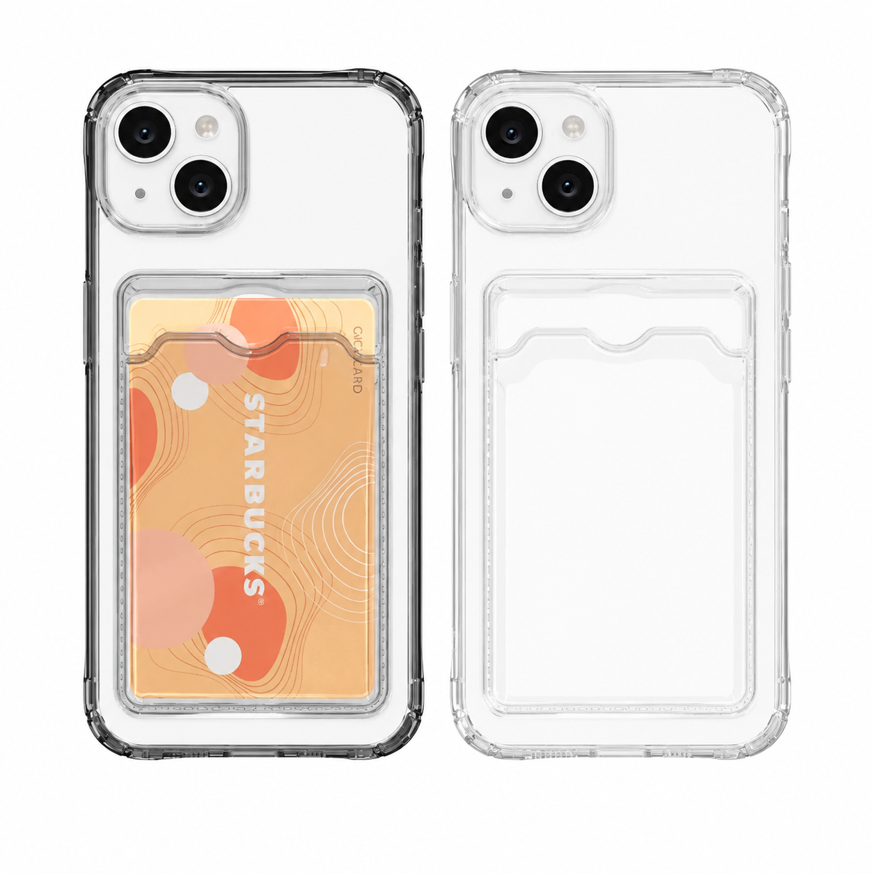 iPhone 13 Pro Clear Wallet Case – Shockproof Card Holder Protective Cover