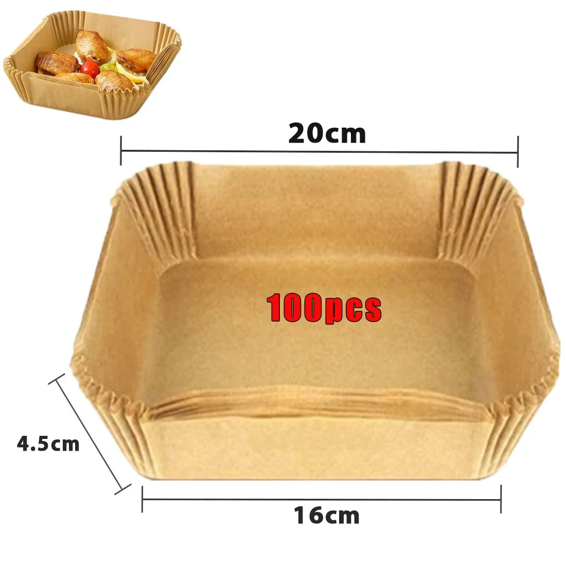 Round Air Fryer Paper Liners (50/100PCS) – Non-Stick Disposable Sheets