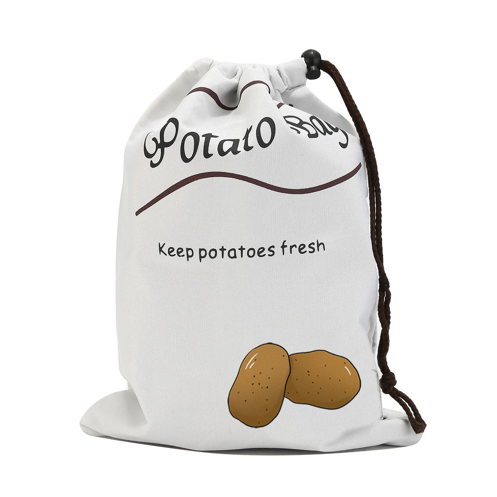Onion & Potato Storage Bag Large Canvas Drawstring Fresh Keeper