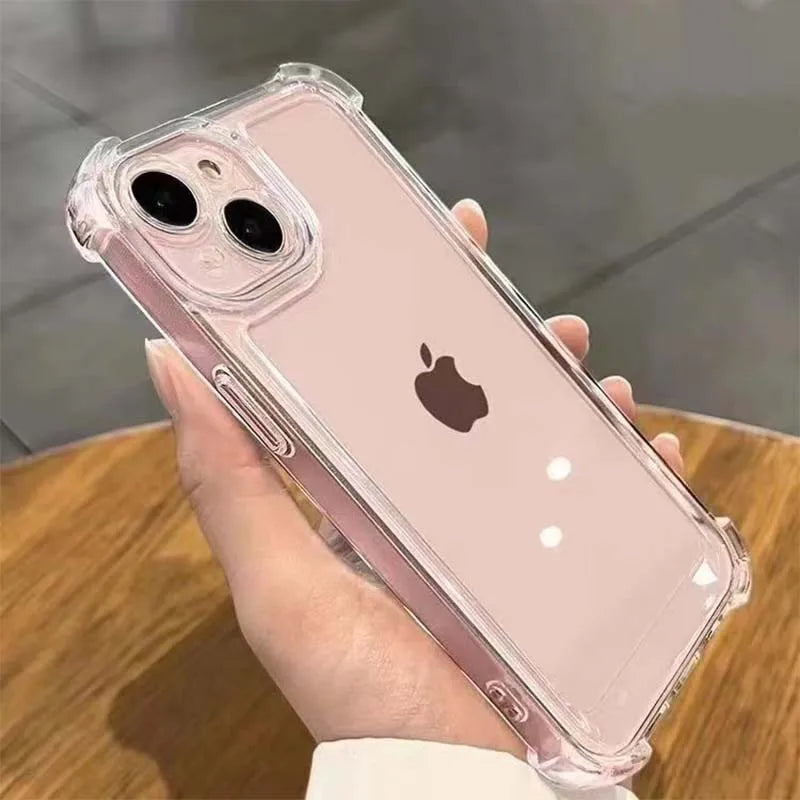 iPhone 16 Pro Clear Shockproof Case – Luxury TPU Silicone Protective Cover