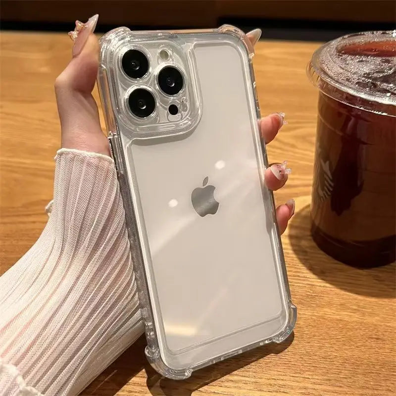 iPhone 13 Clear Shockproof TPU Silicone Case – Luxury Anti-Yellow Protective Cover