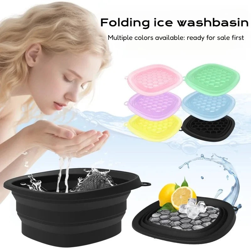 Silicone Face Ice Bath Bowl – Collapsible Cold Therapy Tool