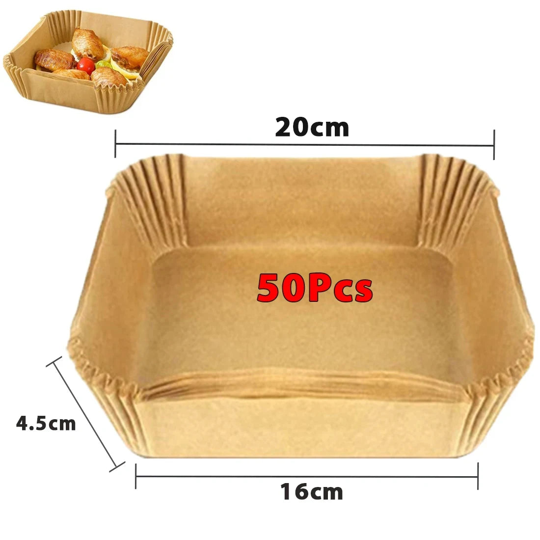 Round Air Fryer Paper Liners (50/100PCS) – Non-Stick Disposable Sheets