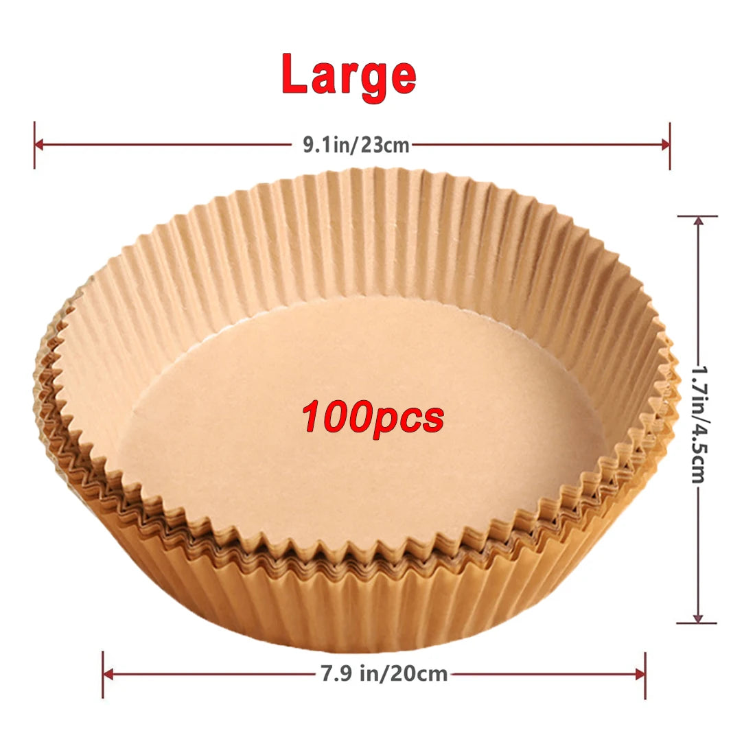 Round Air Fryer Paper Liners (50/100PCS) – Non-Stick Disposable Sheets