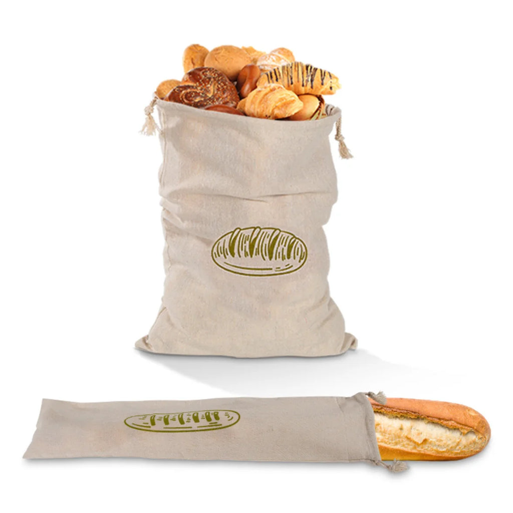Artisan Linen Bread Bag – Reusable Drawstring Storage