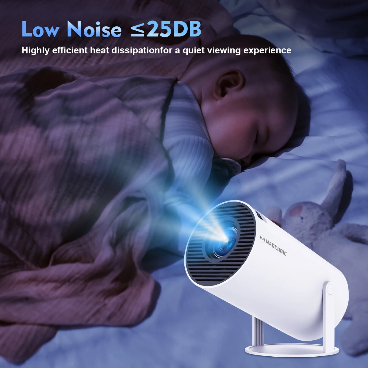 HY300 Pro Mini Projector – 1080P, WiFi 6 & Bluetooth (Android 14)