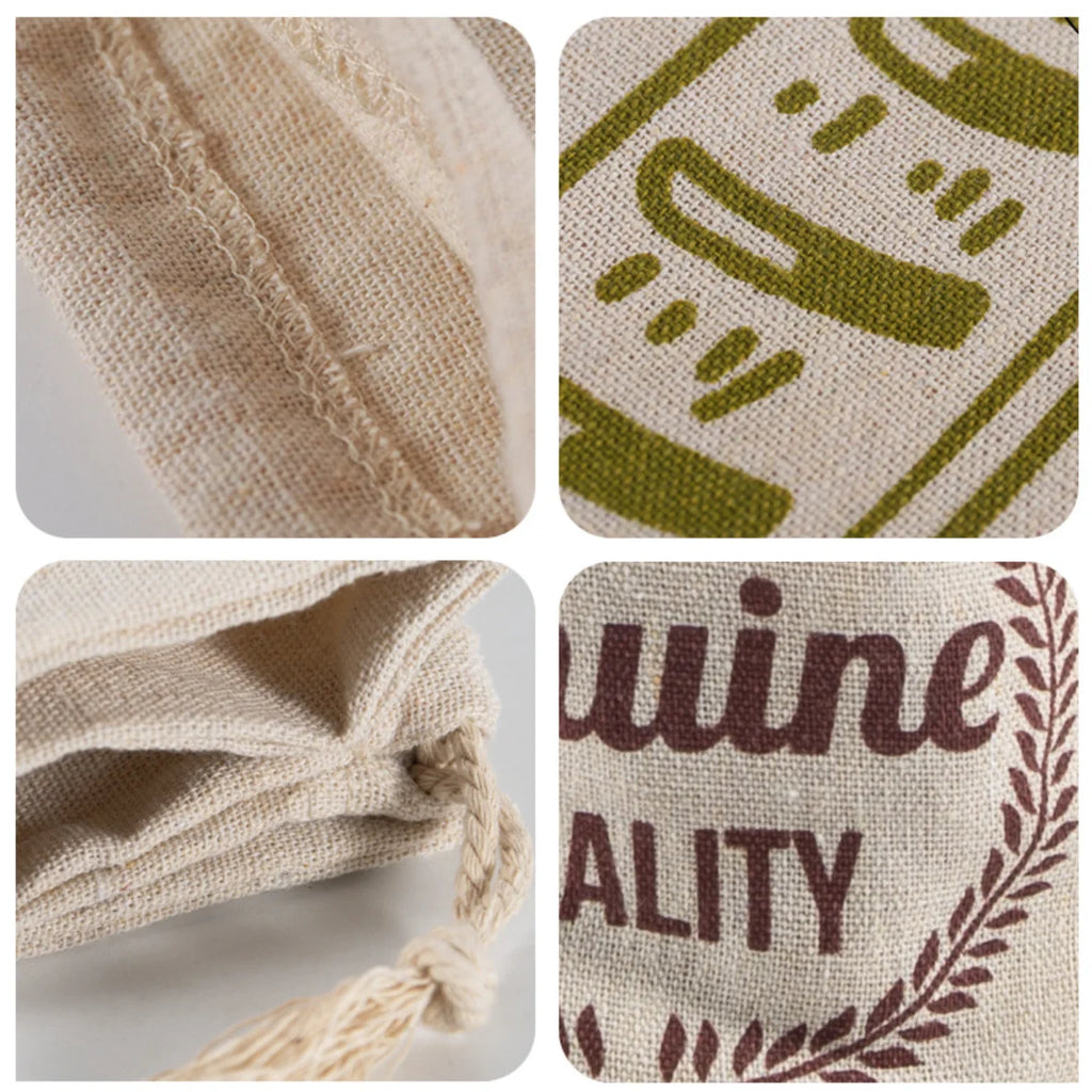 Artisan Linen Bread Bag – Reusable Drawstring Storage