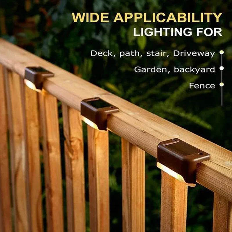 Solar Deck Lights – Outdoor LED Fence & Step Lights (4–12 Pack)