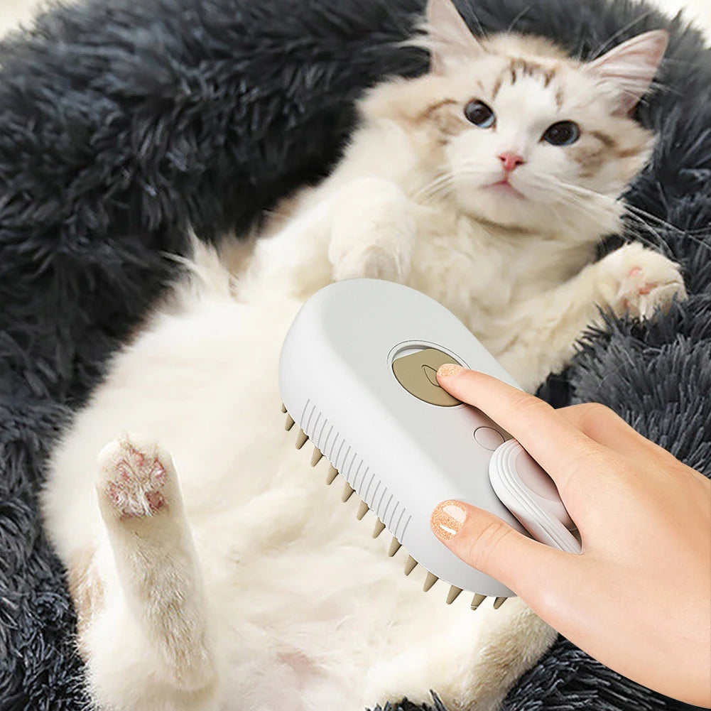 3-in-1 Steam Pet Brush for Dogs & Cats