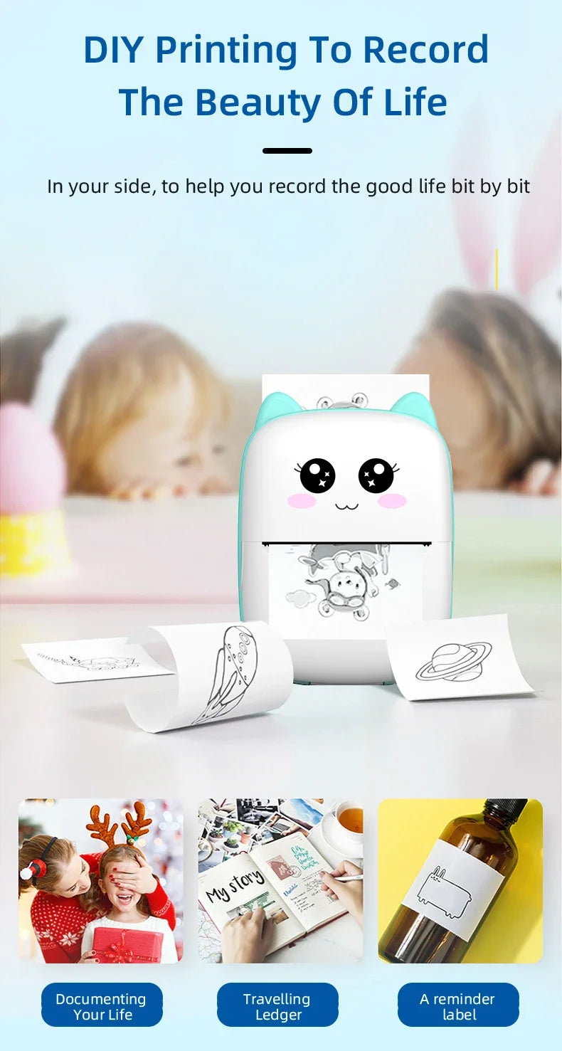 Mini Thermal Printer – Wireless Bluetooth Pocket Printer (58mm)