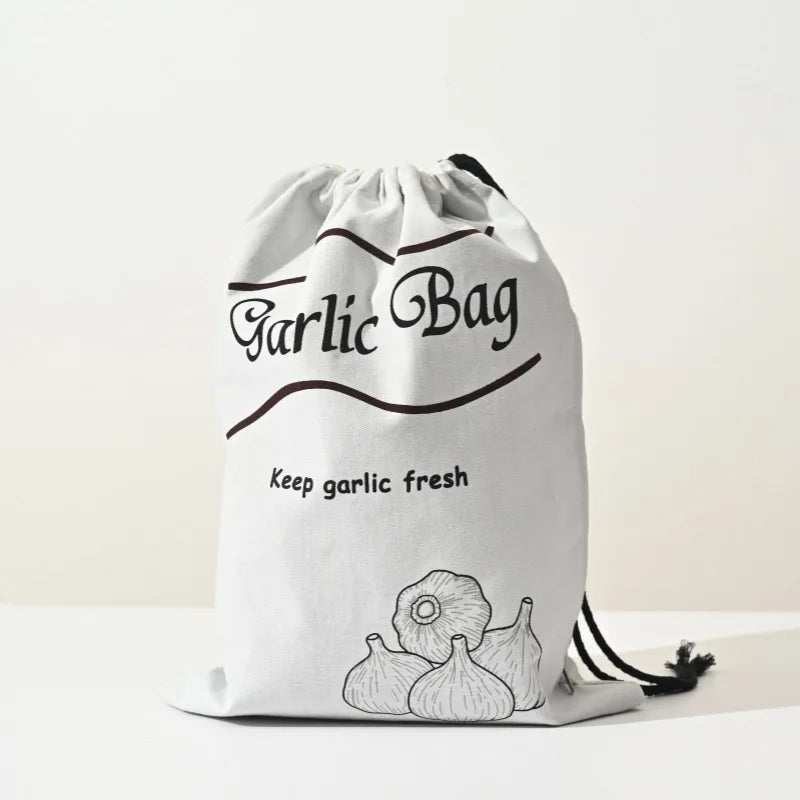 Onion & Potato Storage Bag Large Canvas Drawstring Fresh Keeper
