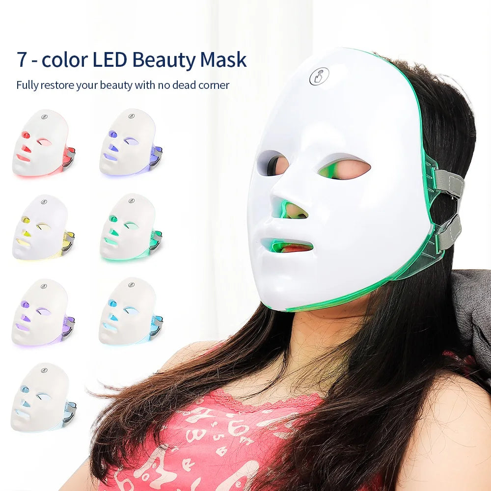 7-Color LED Face Mask – Rechargeable Anti-Aging Skin Therapy Device