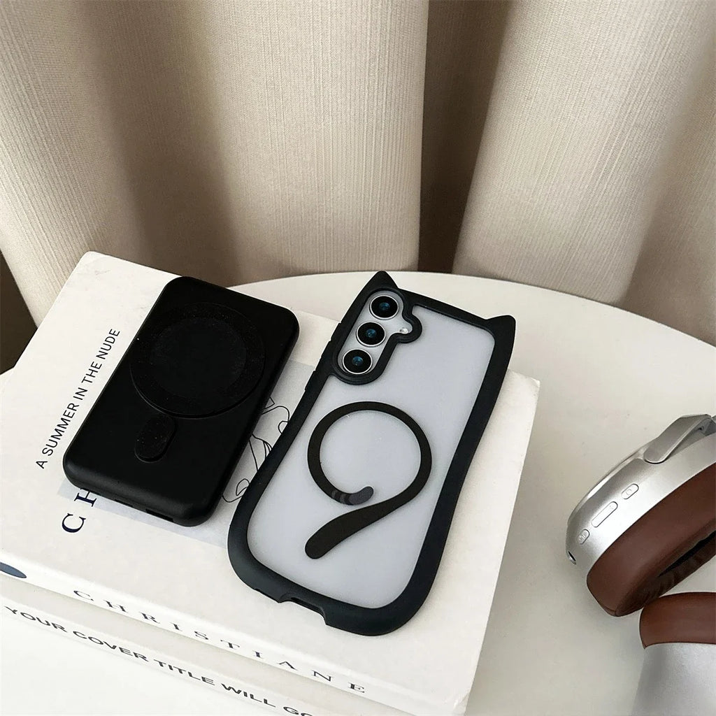 S26 Mansion Cat Ear Magnetic Case – Clear Premium Edition