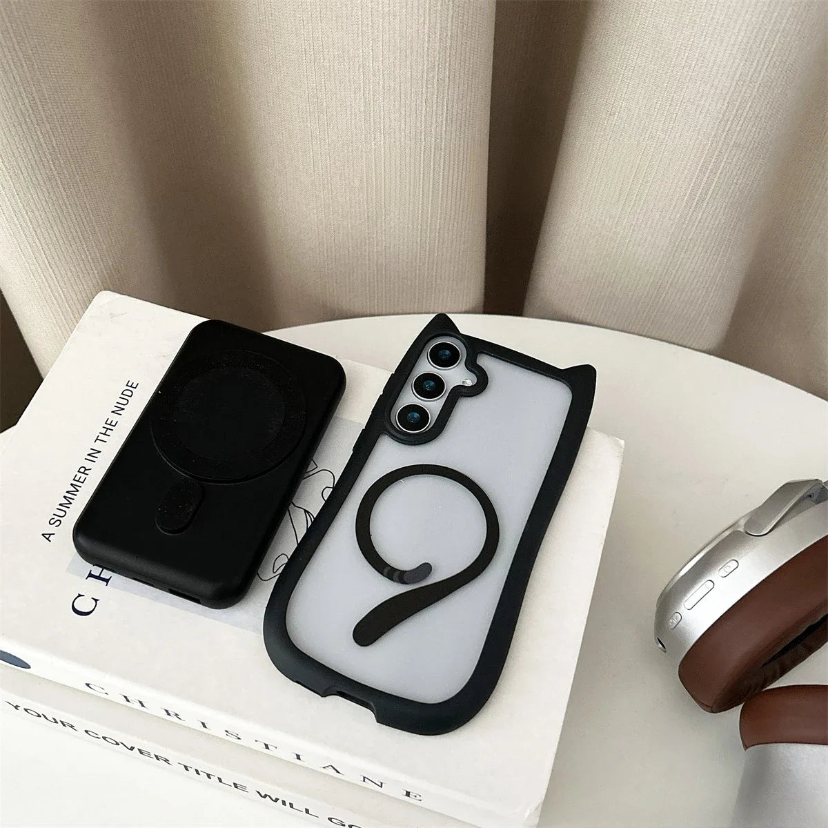 S26 Mansion Cat Ear Magnetic Case – Clear Premium Edition