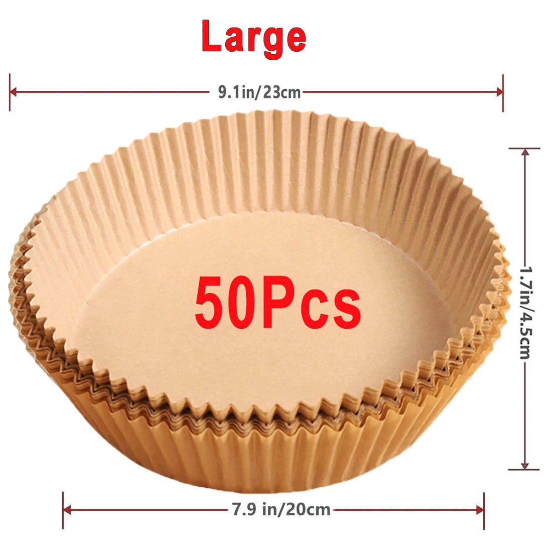 Round Air Fryer Paper Liners (50/100PCS) – Non-Stick Disposable Sheets