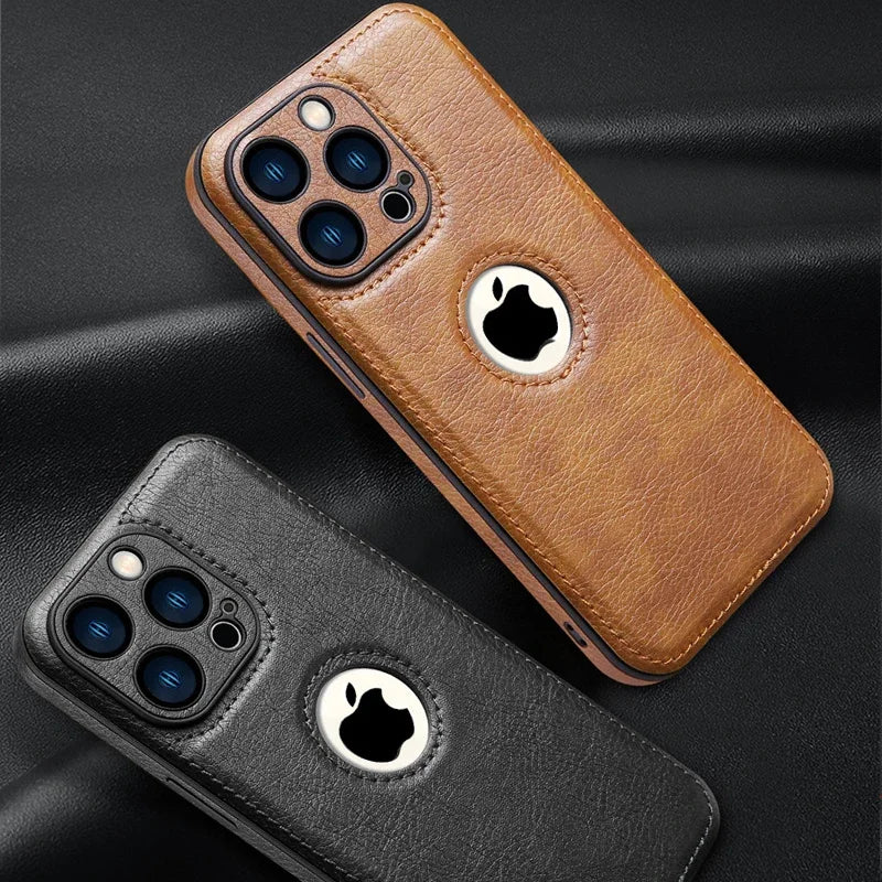 iPhone 17 Pro Luxury PU Leather Case – Premium Business Protective Cover