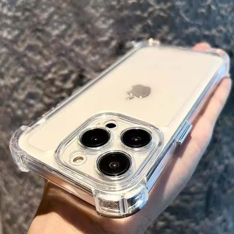 iPhone 16 Pro Clear Shockproof Case – Luxury TPU Silicone Protective Cover