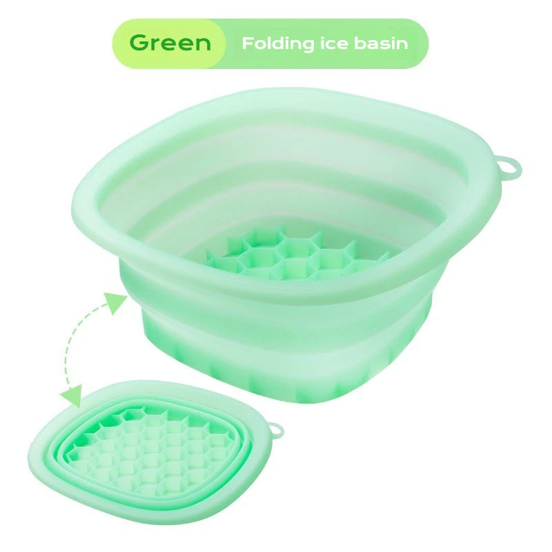 Silicone Face Ice Bath Bowl – Collapsible Cold Therapy Tool