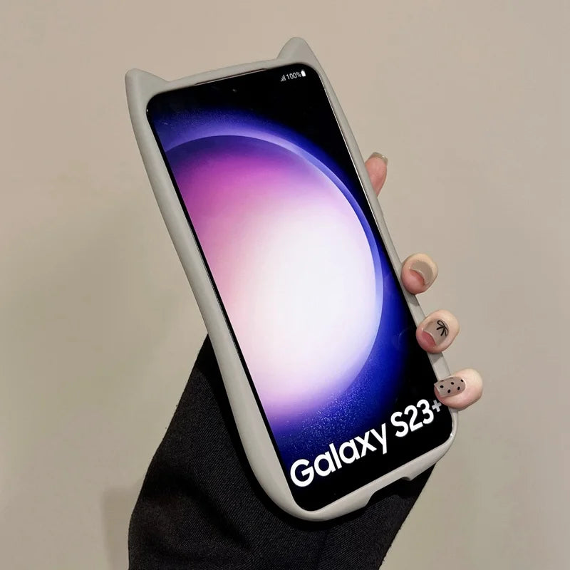 S26 Mansion Cat Ear Magnetic Case – Clear Premium Edition