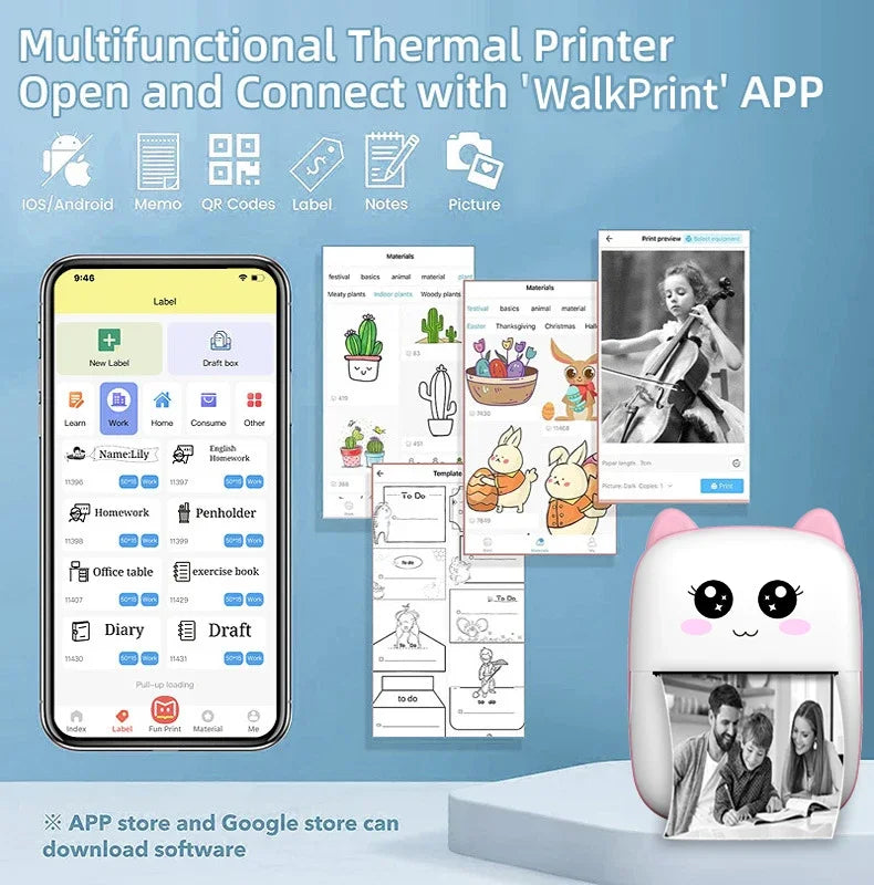 Mini Thermal Printer – Wireless Bluetooth Pocket Printer (58mm)