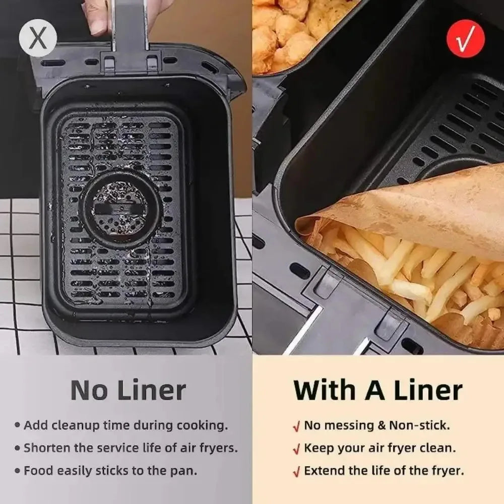 ProChef Air Fryer Liners – Disposable Oilproof Sheets (50/100PCS)