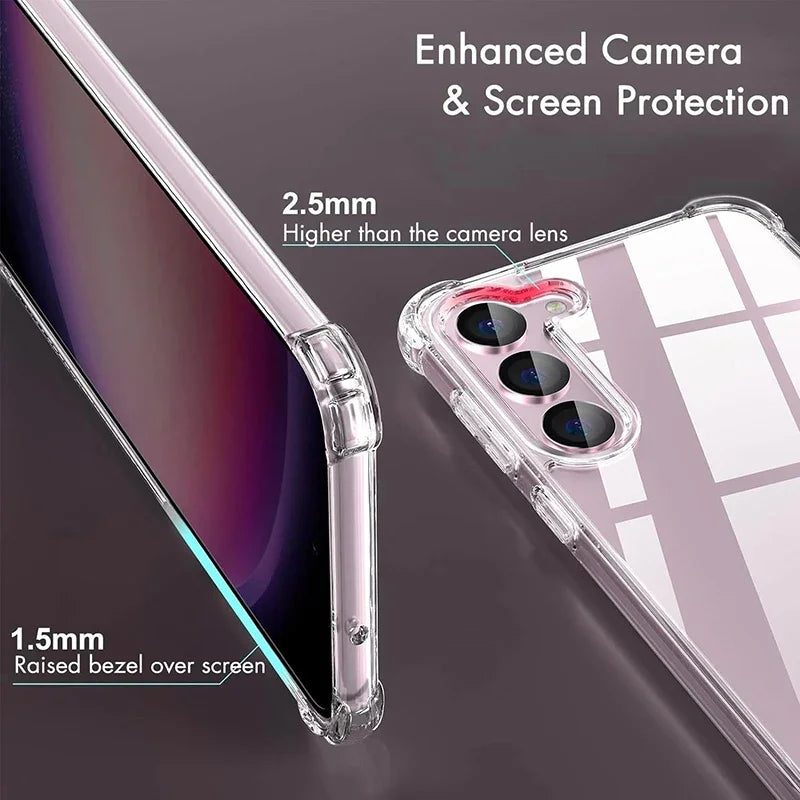 Hybrid Shockproof Case For Samsung Galaxy S26 S25 FE S24 S23 S21 S22 Plus Ultra Clear Hard Case For Samsung A56 A36 A54 A53