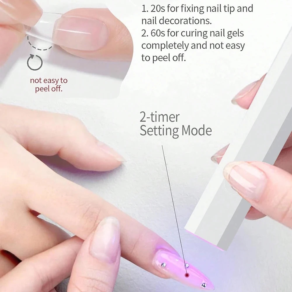 Handheld UV/LED Nail Lamp – USB Rechargeable Gel Polish Dryer