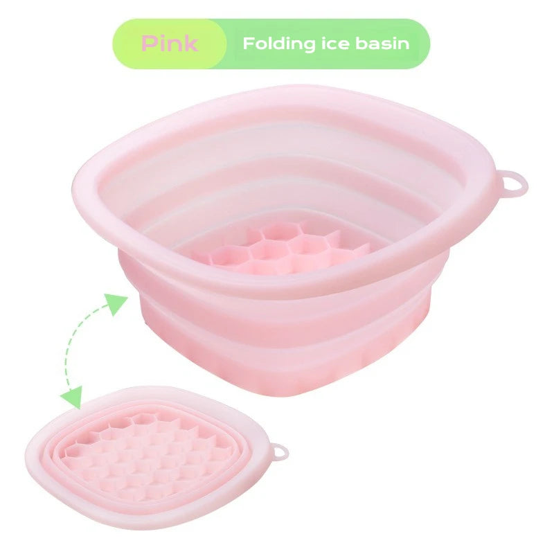 Silicone Face Ice Bath Bowl – Collapsible Cold Therapy Tool