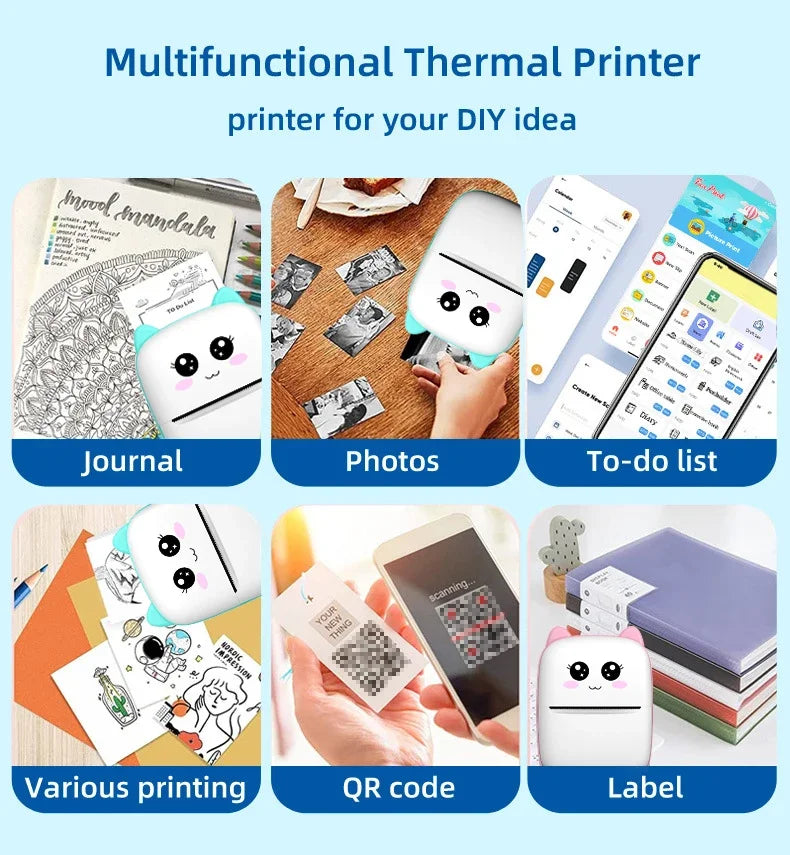 Mini Thermal Printer – Wireless Bluetooth Pocket Printer (58mm)