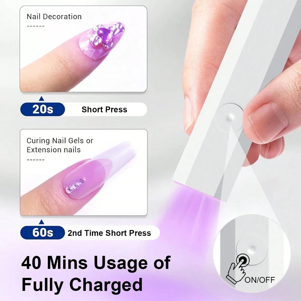 Handheld UV/LED Nail Lamp – USB Rechargeable Gel Polish Dryer