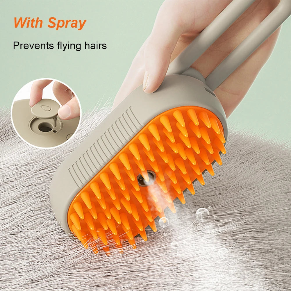 3-in-1 Steam Pet Brush for Dogs & Cats