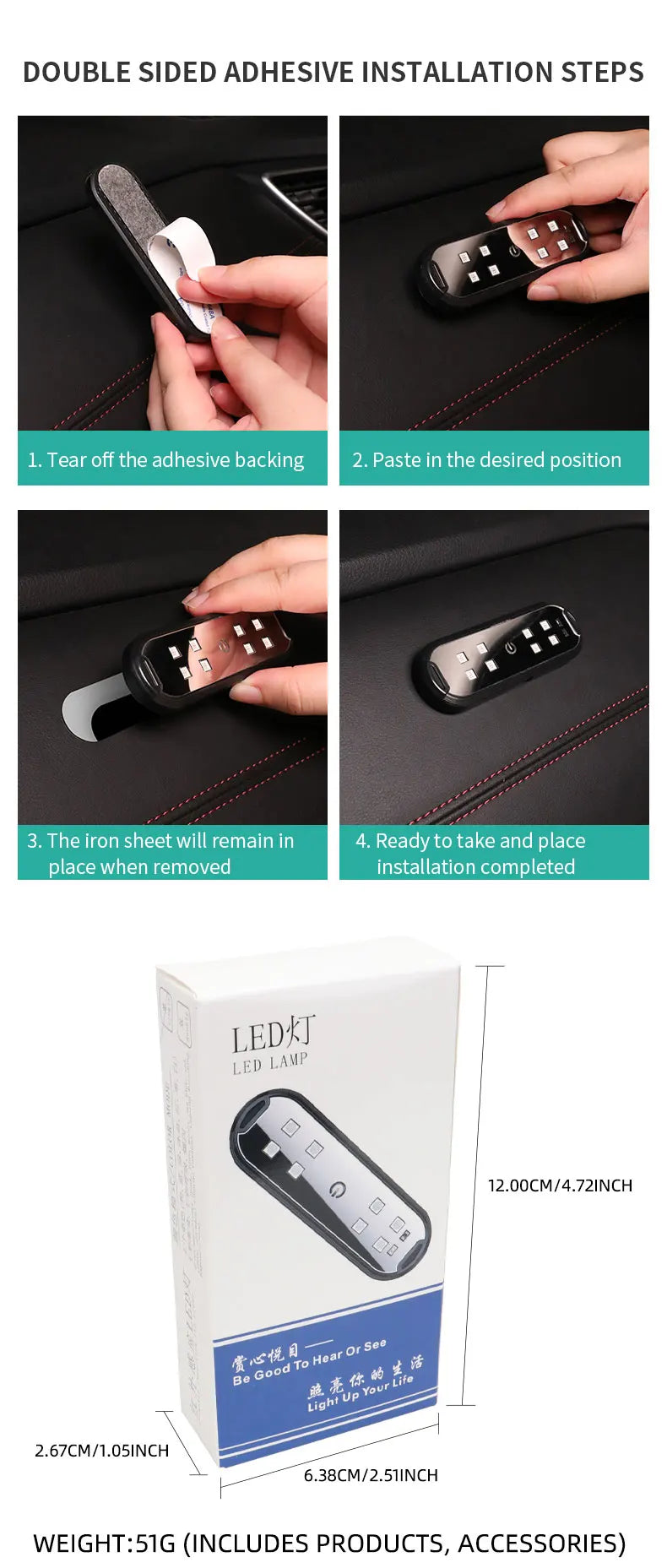 2 pcs RGB Car Door Glow Lights – Wireless Set