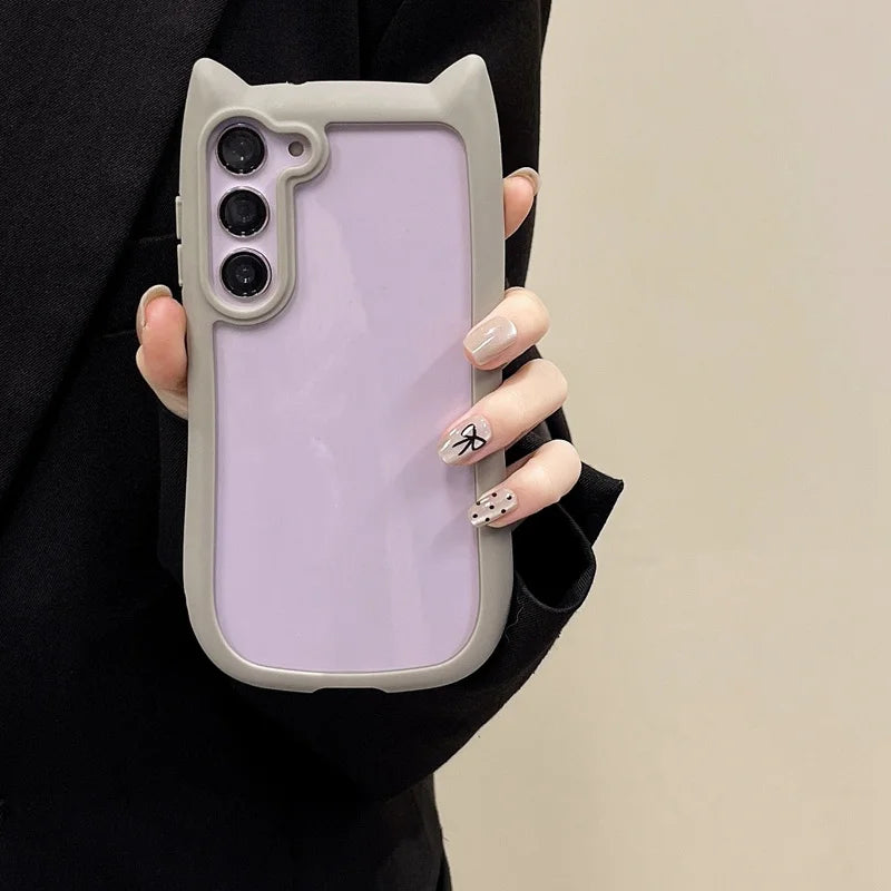 S26 Mansion Cat Ear Magnetic Case – Clear Premium Edition