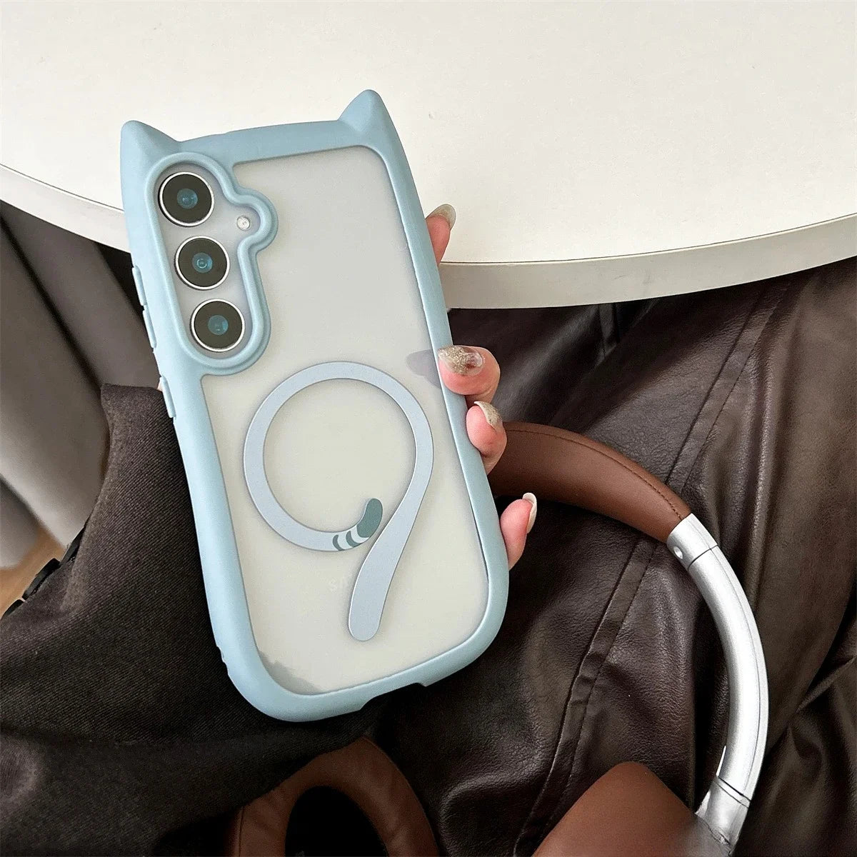 S26 Mansion Cat Ear Magnetic Case – Clear Premium Edition