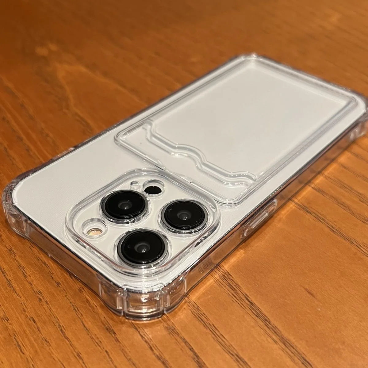 iPhone 12 Pro Max Clear Wallet Case – Shockproof Card Holder Protective Cover