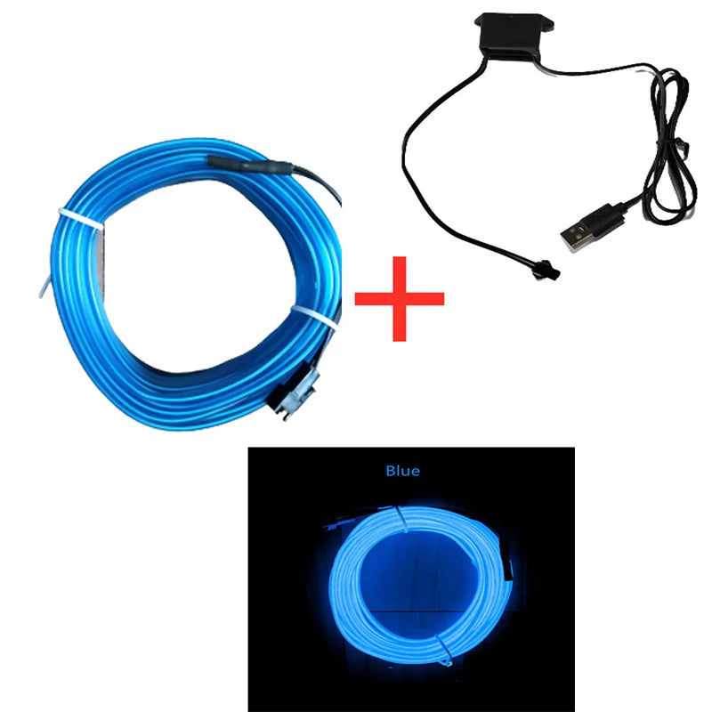 NeonGlow EL Wire – Ambient Car Light