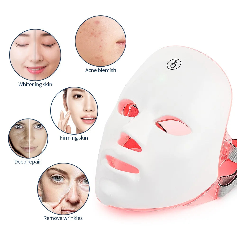 7-Color LED Face Mask – Rechargeable Anti-Aging Skin Therapy Device