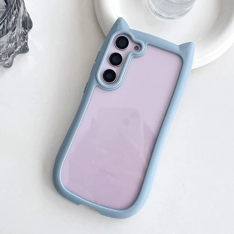 S26 Mansion Cat Ear Magnetic Case – Clear Premium Edition