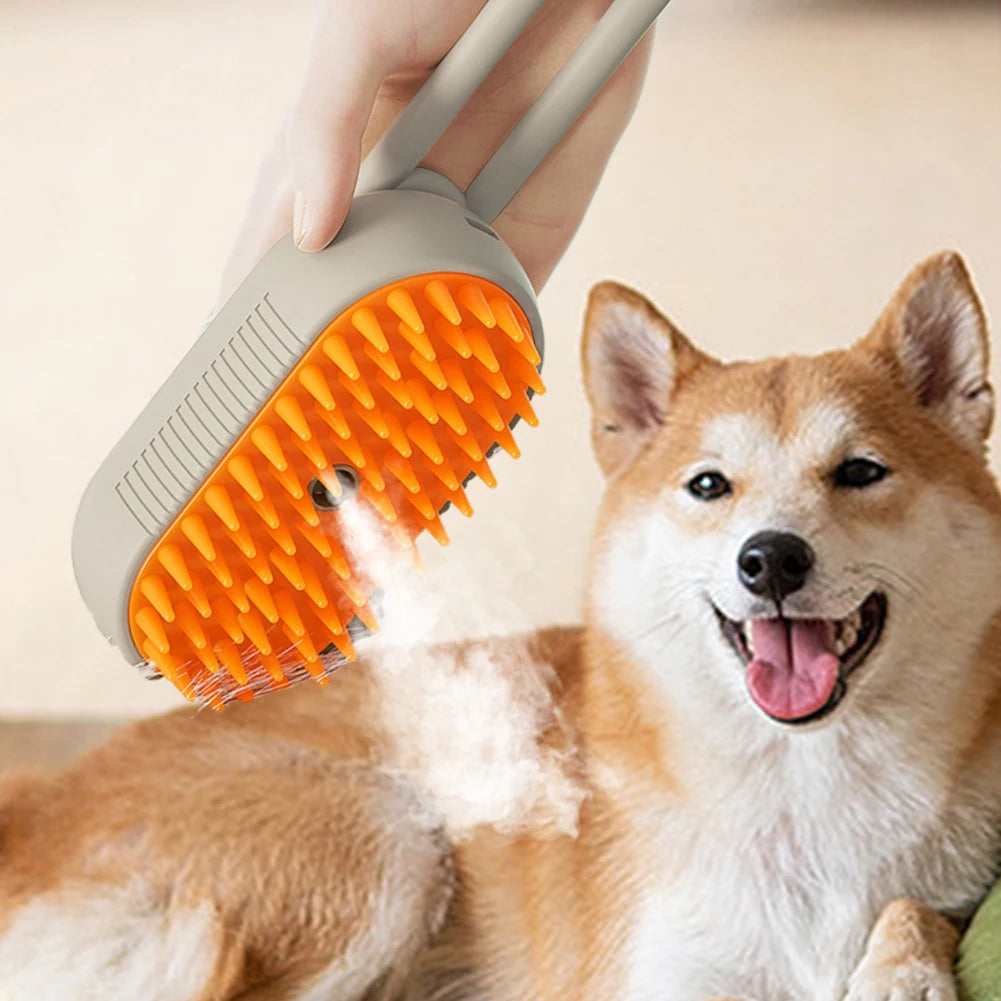 3-in-1 Steam Pet Brush for Dogs & Cats